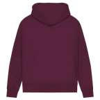 180 ist mein Ruhepuls Damen Premium Bio Hoodie Rückansicht in burgunderrot