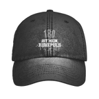 180 ist mein Ruhepuls Vintage Cap in schwarz mit Dart-Humor und Herzschlag-Design.