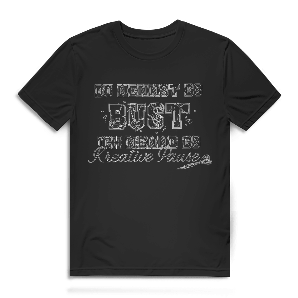 Du nennst es Bust Herren Premium Bio T-Shirt mit grungiger Typografie und Dart-Motiven.