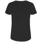 Du nennst es Bust Damen Premium Bio T-Shirt - Rückansicht des schwarzen T-Shirts für Damen mit Dart-Humor.