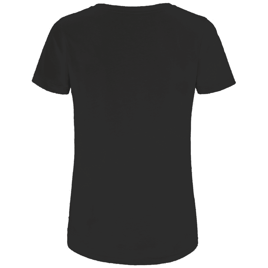 Du nennst es Bust Damen Premium Bio T-Shirt - Rückansicht des schwarzen T-Shirts für Damen mit Dart-Humor.