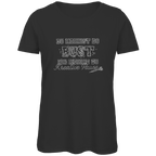 Du nennst es Bust Damen Premium Bio T-Shirt mit kreativem Aufdruck auf schwarzem Hintergrund.