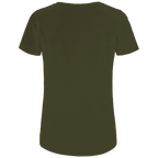 Du nennst es Bust Damen Premium Bio T-Shirt Rückansicht in olivgrün.