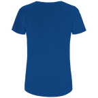 Du nennst es Bust Damen Premium Bio T-Shirt in blauer Farbe, Rückansicht, lässig und bequem, ideal für Dart-Fans.