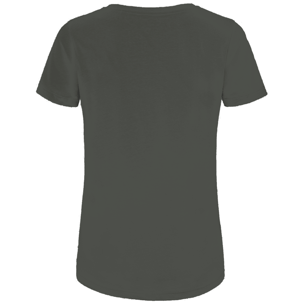 Du nennst es Bust Damen Premium Bio T-Shirt – Rückansicht des modischen T-Shirts in dunkler Farbe