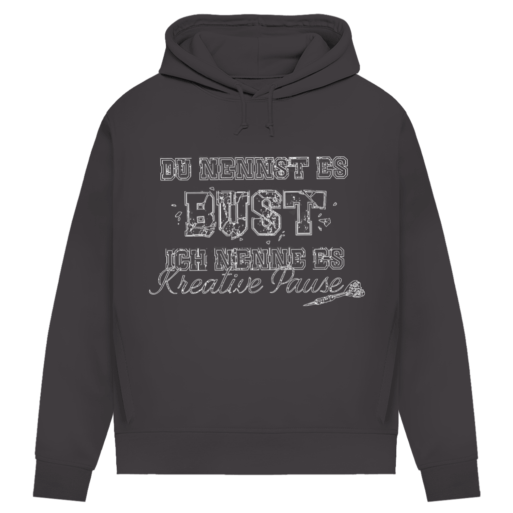 Du nennst es Bust Damen Premium Bio Hoodie mit kreativem Dart-Motiv in Grau.