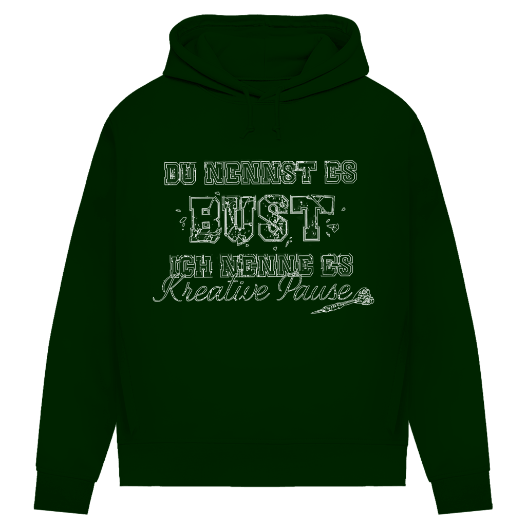 Du nennst es Bust Damen Premium Bio Hoodie mit frechem Dart-Humor und grungiger Typografie.