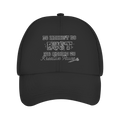 Du nennst es Bust Bio Cap mit humorvollem Design und grungiger Typografie in Schwarz.