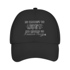 Du nennst es Bust Bio Cap mit humorvollem Design und grungiger Typografie in Schwarz.