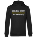 Ich ziele nicht Herren Premium Bio Hoodie mit Dart-Humor und markantem Motiv.
