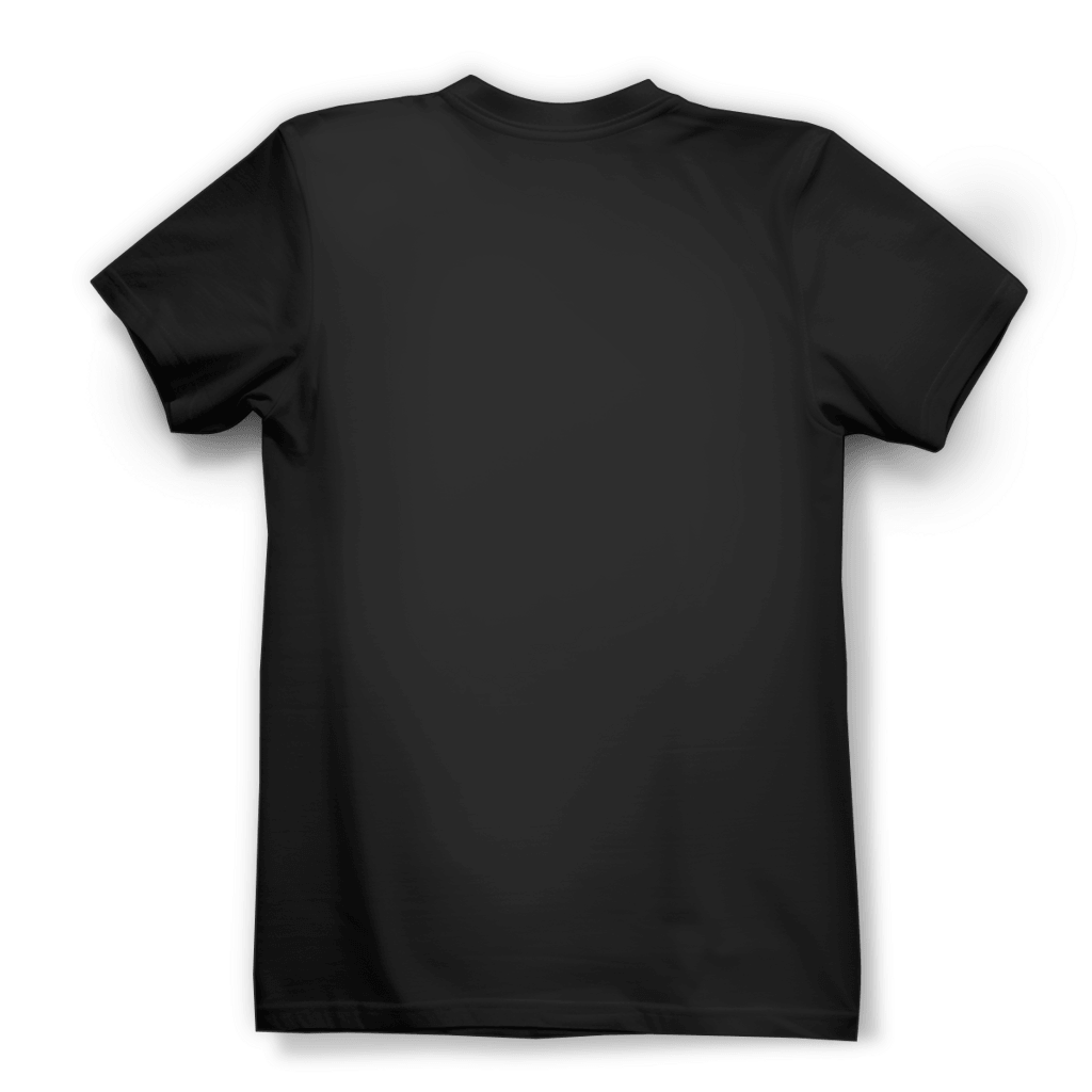 Rückansicht des Ich ziele nicht Damen Premium Bio T-Shirts in schwarzer Farbe.