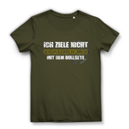 Ich ziele nicht Damen Premium Bio T-Shirt mit frechem Dart-Humor und stylischem Design.