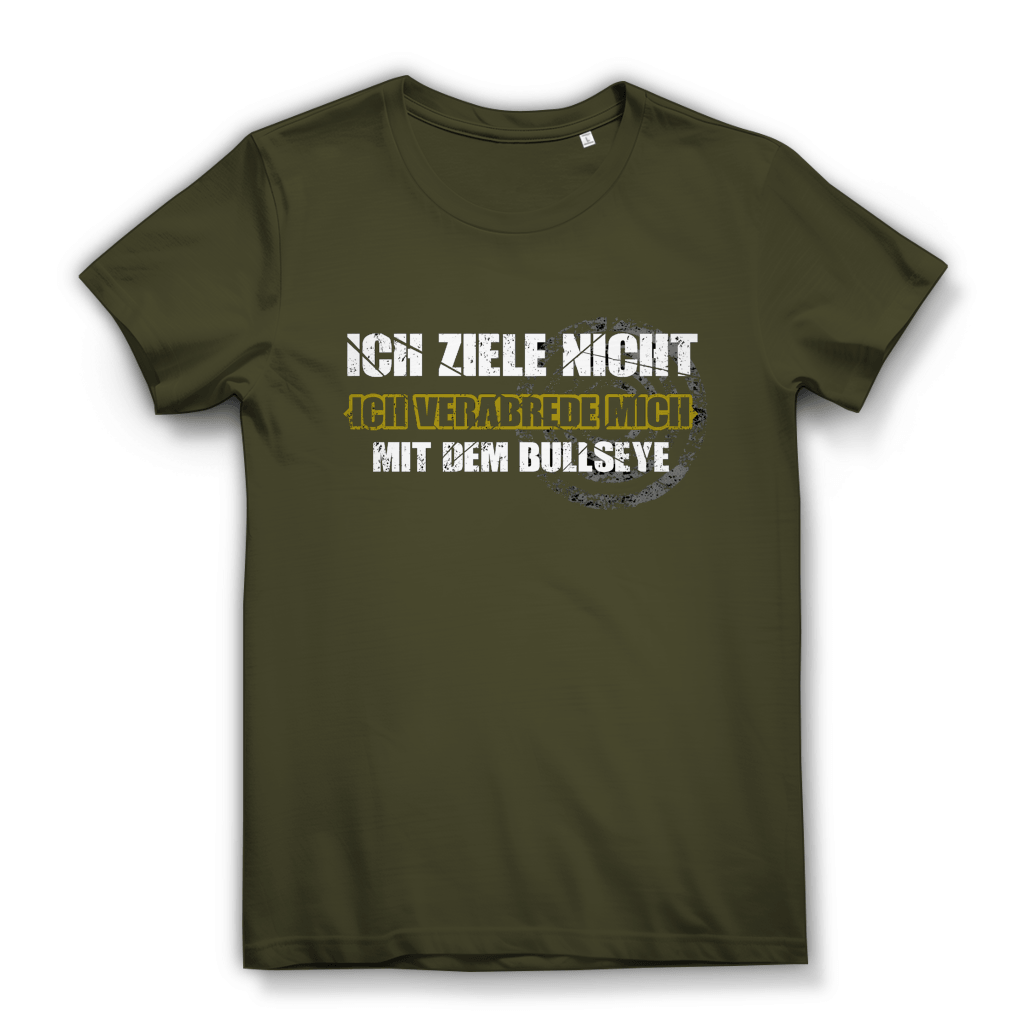 Ich ziele nicht Damen Premium Bio T-Shirt mit frechem Dart-Humor und stylischem Design.