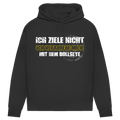 Ich ziele nicht Damen Premium Bio Hoodie mit frechem Dart-Motiv und witzigem Spruch.