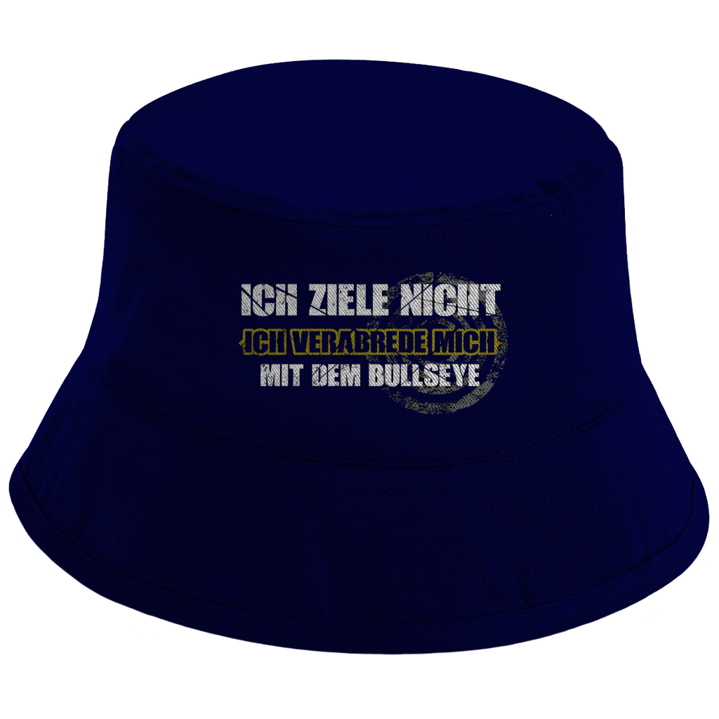 Ich ziele nicht Bio Sonnenhut mit witziger Aufschrift für Dart-Fans und lässigen Stil.