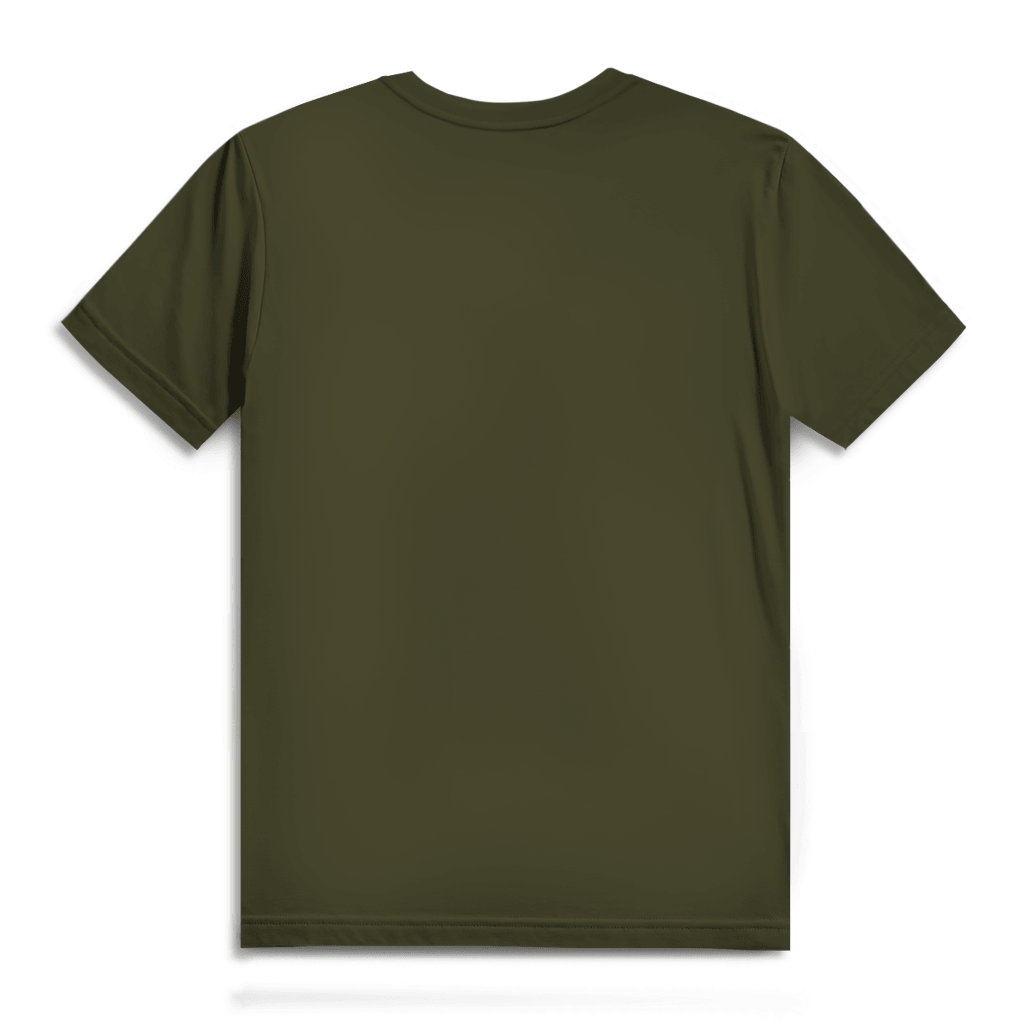 180 ist mein Ruhepuls Herren Premium Bio T-Shirt - Rückansicht eines Herren T-Shirts in olivgrün.