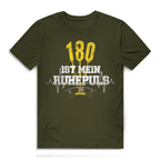 180 ist mein Ruhepuls Herren Premium Bio T-Shirt mit auffälligem Dart-Motiv und Herzschlag-Design