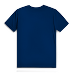 Rückansicht des 180 ist mein Ruhepuls Herren Premium Bio T-Shirts in Blau.