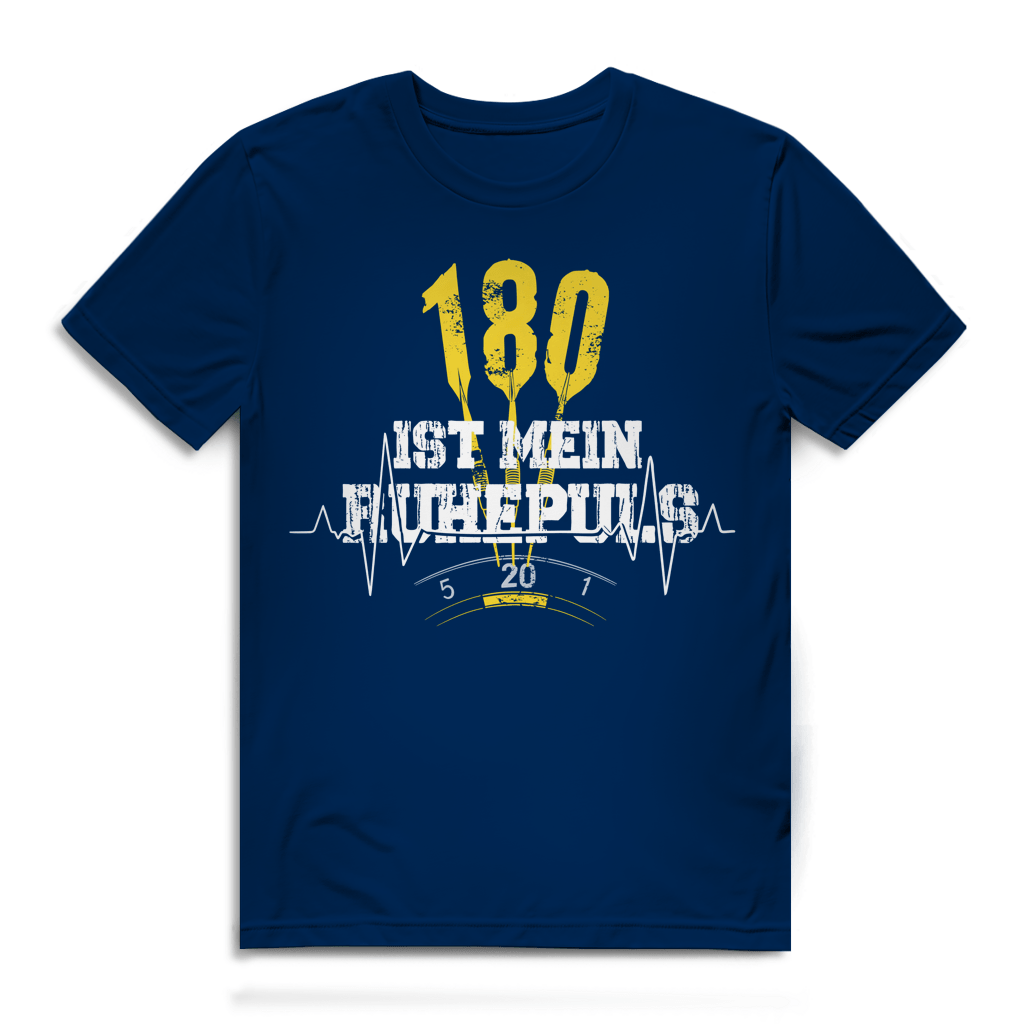 180 ist mein Ruhepuls Herren Premium Bio T-Shirt mit motivierendem Design und Herzschlag-Linie.