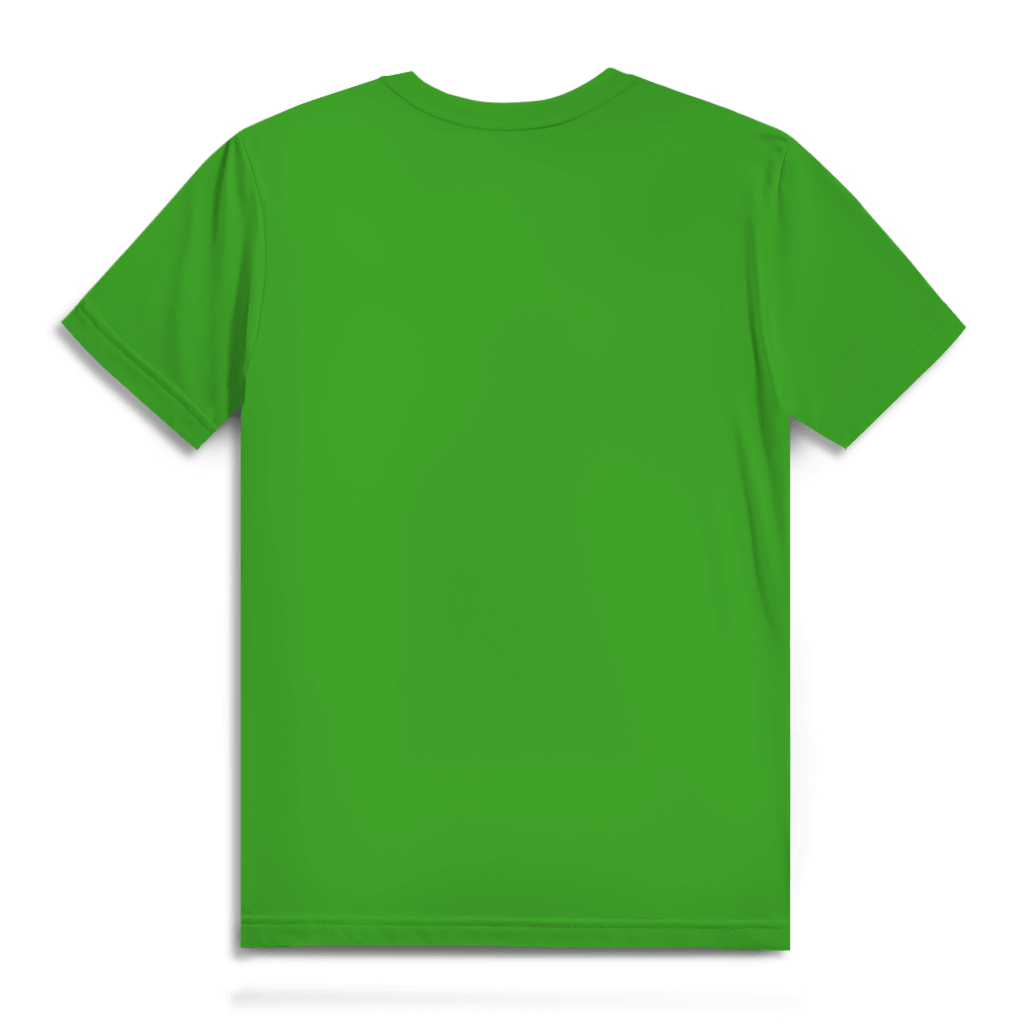 Rückansicht des 180 ist mein Ruhepuls Herren Premium Bio T-Shirts in leuchtendem Grün.