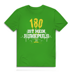 180 ist mein Ruhepuls Herren Premium Bio T-Shirt in grün mit Darts-Motiv und Herzschlag-Linie.