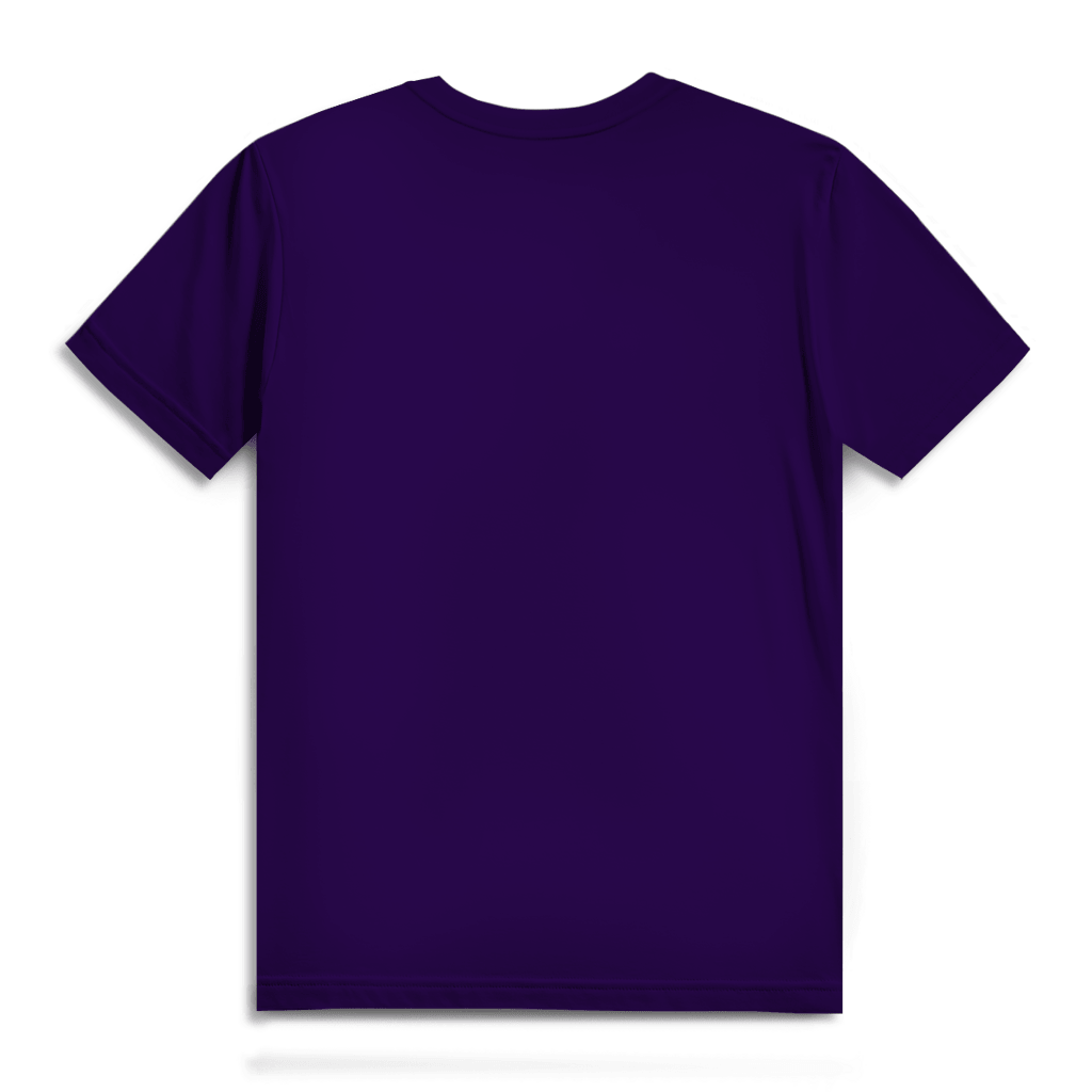 Rückansicht des 180 ist mein Ruhepuls Herren Premium Bio T-Shirts in lila, sportlich und nachhaltig.