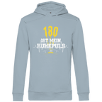 180 ist mein Ruhepuls Herren Premium Bio Hoodie in hellblau mit auffälligem Dart-Motiv