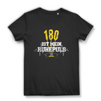180 ist mein Ruhepuls Damen Premium Bio T-Shirt mit auffälligem Dart-Design und Herzschlag-Linie.
