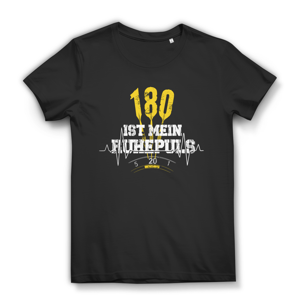 180 ist mein Ruhepuls Damen Premium Bio T-Shirt mit auffälligem Dart-Design und Herzschlag-Linie.