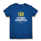 180 ist mein Ruhepuls Damen Premium Bio T-Shirt in blau mit auffälligem Dart-Design und Herzschlag-Linie.