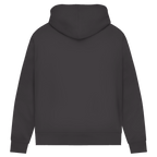Rückansicht des 180 ist mein Ruhepuls Damen Premium Bio Hoodies in dunkelgrau.