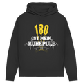 180 ist mein Ruhepuls Damen Premium Bio Hoodie mit Dartmotiv und Herzschlag-Linie