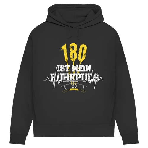 180 ist mein Ruhepuls Damen Premium Bio Hoodie mit Dartmotiv und Herzschlag-Linie