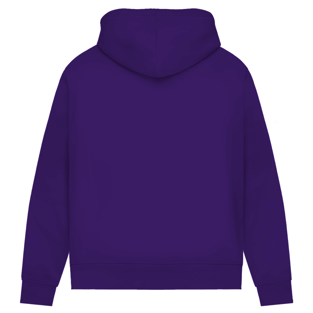 180 ist mein Ruhepuls Damen Premium Bio Hoodie in lila, Rückansicht des modernen Sweatshirts.