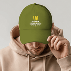 180 ist mein Ruhepuls Bio Cap mit auffälligem Design und Dartsymbolik, ideal für Dart-Enthusiasten.