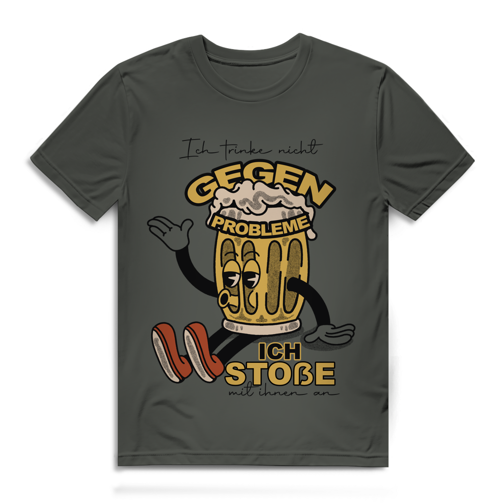 Ich trinke nicht gegen Probleme – Herren Premium Bio T-Shirt