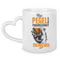 Mein Pegel hat mehr Persönlichkeit – Tasse mit Herzhenkel