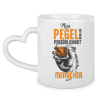 Mein Pegel hat mehr Persönlichkeit – Tasse mit Herzhenkel