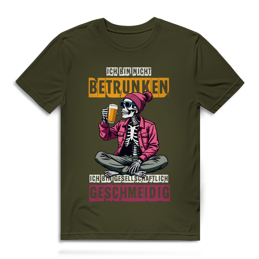 Herren Premium Bio T-Shirt Ich bin nicht betrunken. Ich bin gesellschaftlich geschmeidi