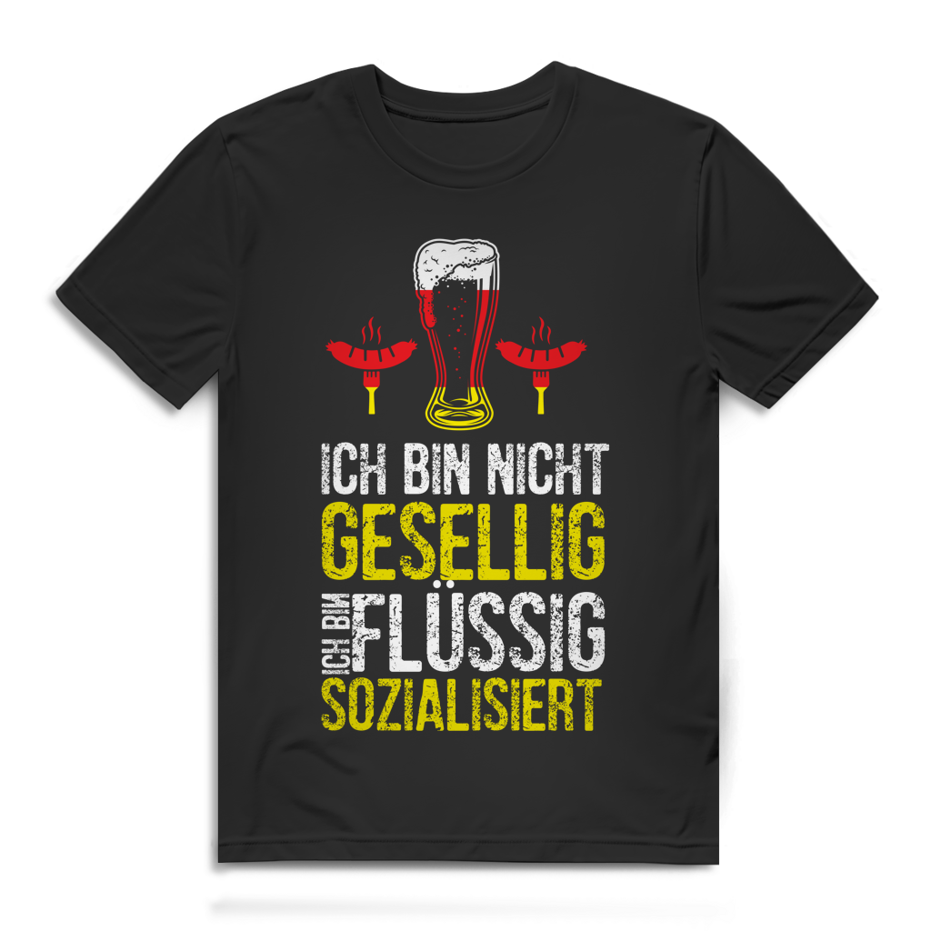 Herren Premium Bio T-Shirt Ich bin nicht gesellig. Ich bin flüssig sozialisiert