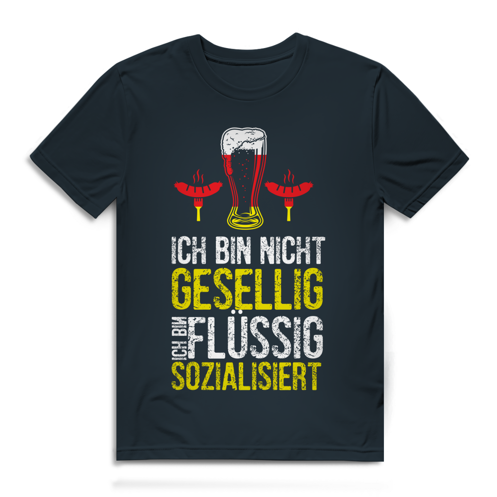 Herren Premium Bio T-Shirt Ich bin nicht gesellig. Ich bin flüssig sozialisiert