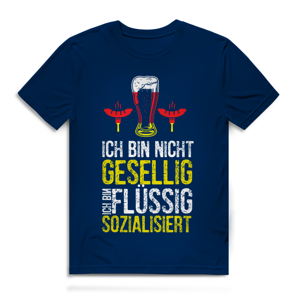 Herren Premium Bio T-Shirt Ich bin nicht gesellig. Ich bin flüssig sozialisiert