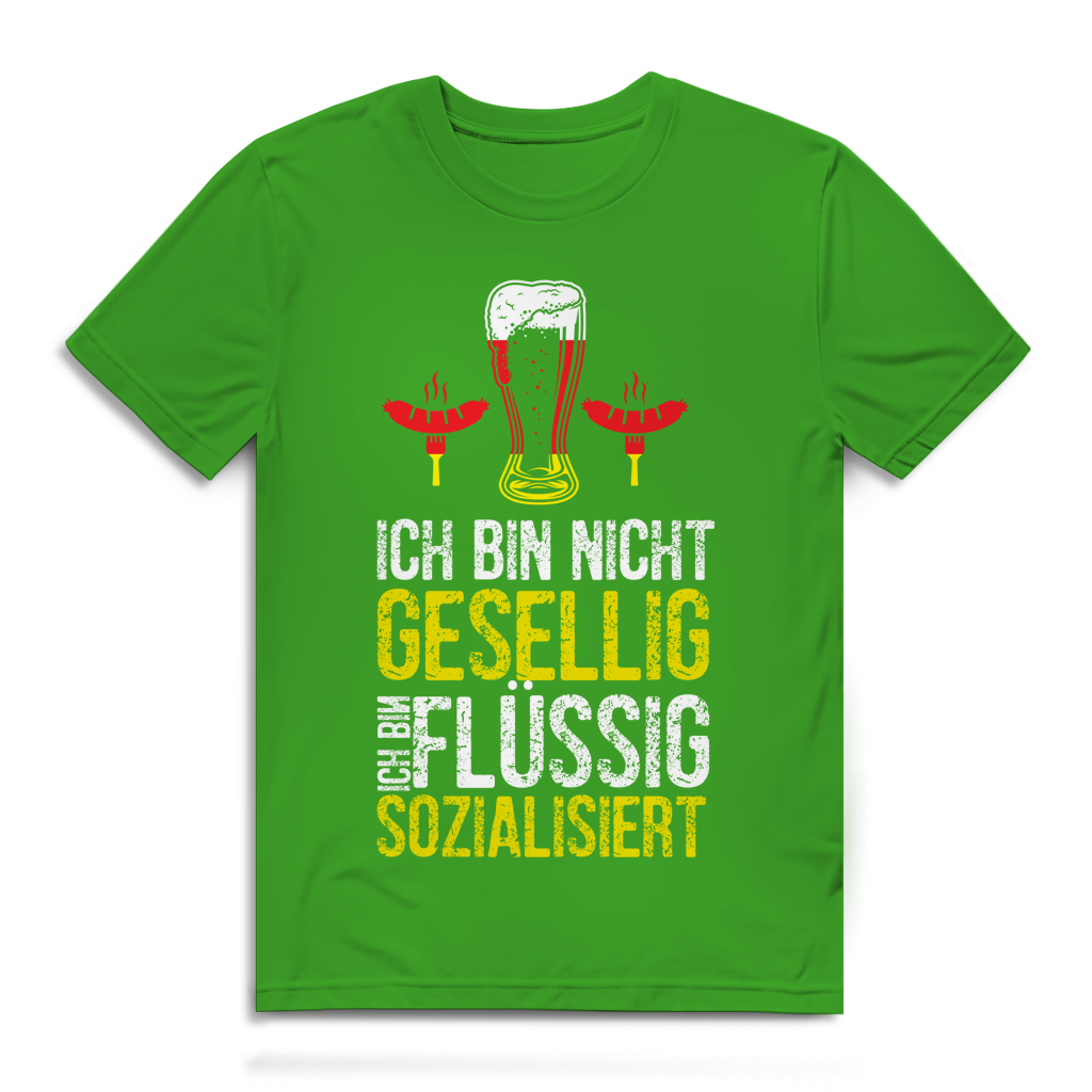 Herren Premium Bio T-Shirt Ich bin nicht gesellig. Ich bin flüssig sozialisiert