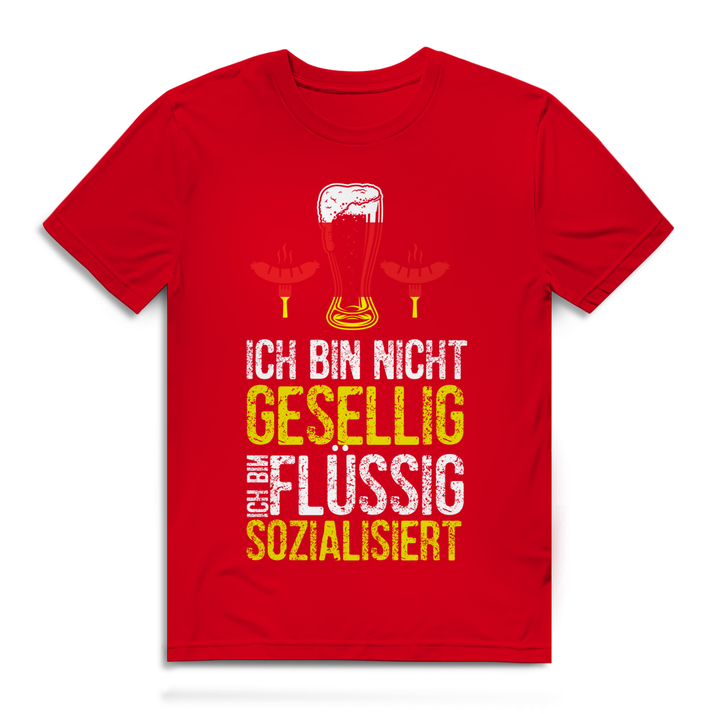 Herren Premium Bio T-Shirt Ich bin nicht gesellig. Ich bin flüssig sozialisiert