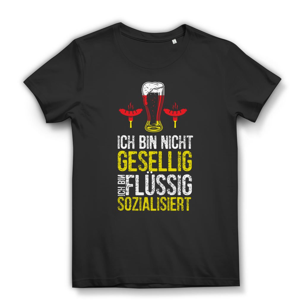 Damen Premium Bio T-Shirt Ich bin nicht gesellig. Ich bin flüssig sozialisiert