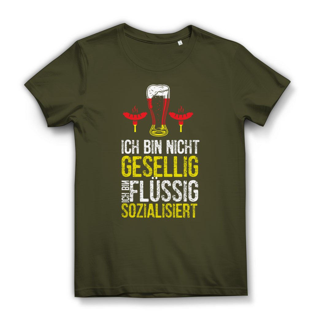 Damen Premium Bio T-Shirt Ich bin nicht gesellig. Ich bin flüssig sozialisiert