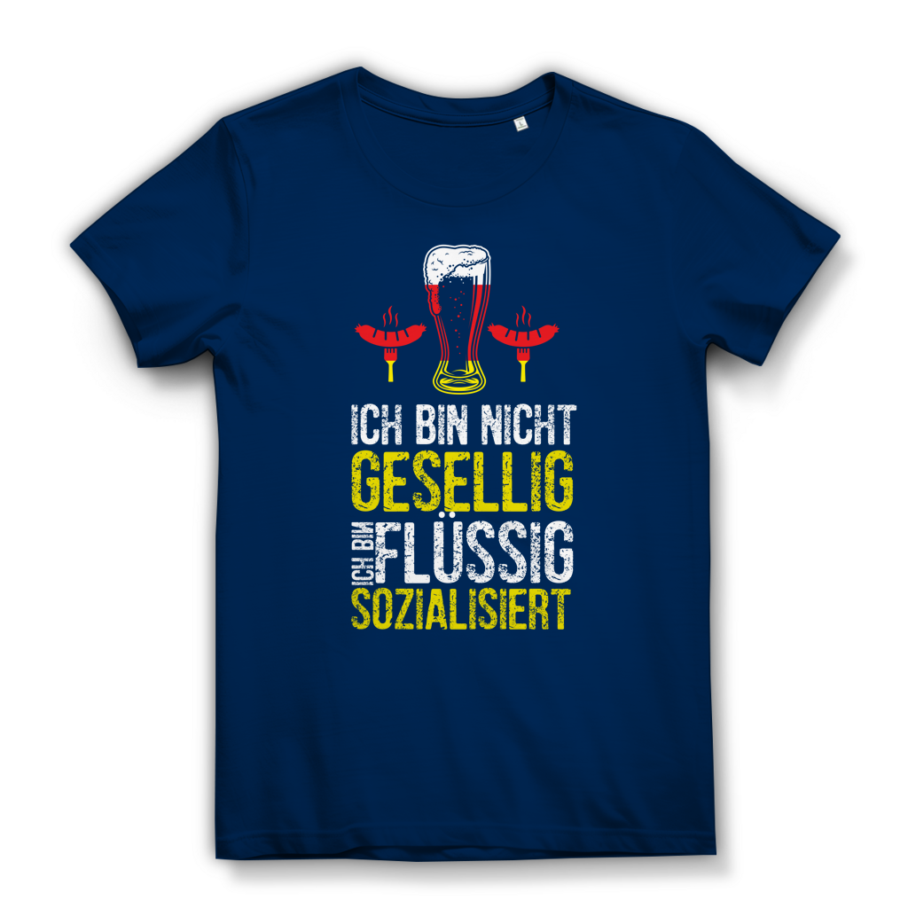 Damen Premium Bio T-Shirt Ich bin nicht gesellig. Ich bin flüssig sozialisiert