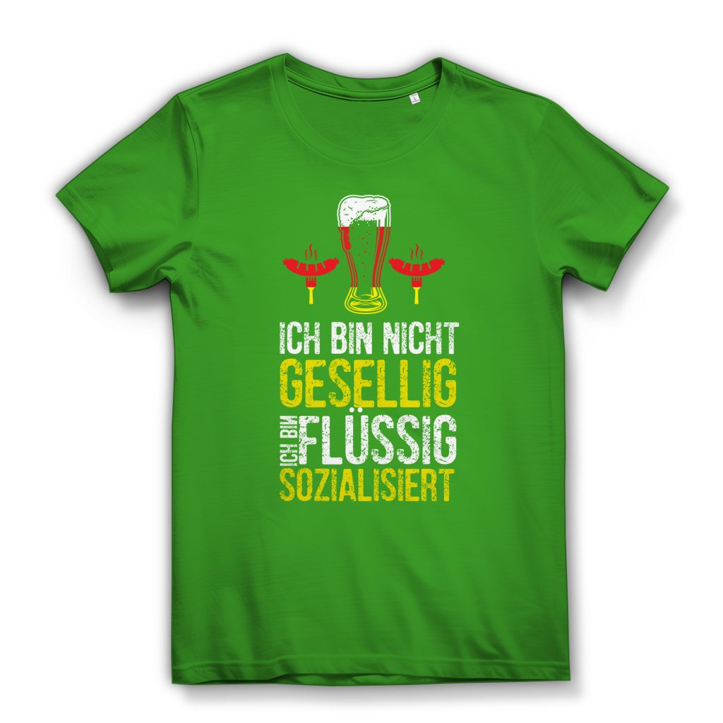 Damen Premium Bio T-Shirt Ich bin nicht gesellig. Ich bin flüssig sozialisiert