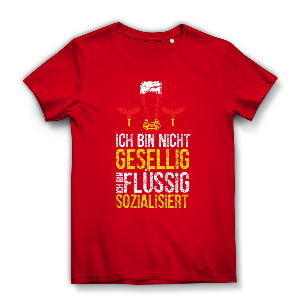 Damen Premium Bio T-Shirt Ich bin nicht gesellig. Ich bin flüssig sozialisiert