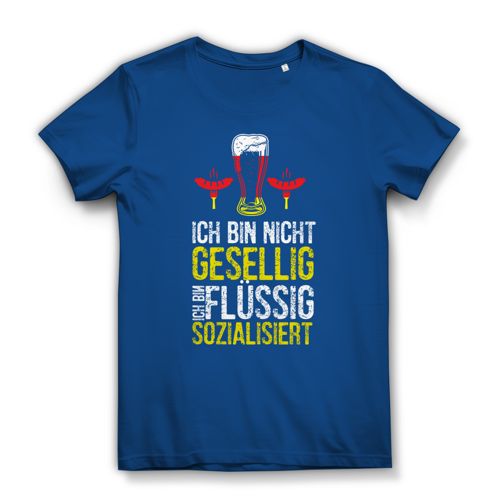 Damen Premium Bio T-Shirt Ich bin nicht gesellig. Ich bin flüssig sozialisiert